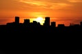 Baltimore skyline at sunset