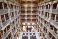 BALTIMORE, USA - JUNE 23, 2016 The interior of the Peabody Library