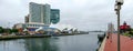 The Waterfront Promenade at the Inner Harbor with the Seven Foot Knoll Lighthouse, first lit Royalty Free Stock Photo