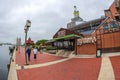 The Waterfront Promenade at the Inner Harbor with the Seven Foot Knoll Lighthouse, first lit Royalty Free Stock Photo