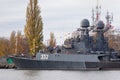 BALTIYSK, KALININGRAD REGION, RUSSIA - NOVEMBER 04, 2018: Parchim-class anti-submarine russian corvette Kalmykia in Baltiysk