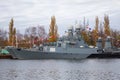 BALTIYSK, KALININGRAD REGION, RUSSIA - NOVEMBER 04, 2018: Parchim-class anti-submarine russian corvette Zelenodolsk in Baltiysk