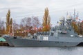 BALTIYSK, KALININGRAD REGION, RUSSIA - NOVEMBER 04, 2018: Parchim-class anti-submarine russian corvette Zelenodolsk in Baltiysk