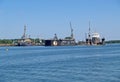 BALTIYSK, RUSSIA. Buoyant ship docks of JSC 33 ship-repair plant