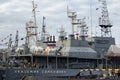 BALTIYSK, RUSSIA - NOVEMBER 04, 2018: Physical Fields Control Vessel `Akademik Semenikhin` for control over the physical fields