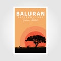 baluran national park poster vector illustration design Royalty Free Stock Photo