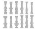 Baluster. Various types and styles