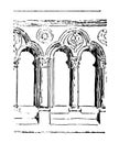 Balustrade Early Gothic vintage engraving