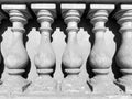 Balustrade, fence of stairs, balconies, terraces, consisting of a row of figured posts, balusters, connected from above Royalty Free Stock Photo