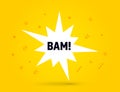 Bam speech bubble banner pop art memphis style