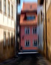 Photograph with Adamski effect, streets of Bamberg. Bavaria. Germany Royalty Free Stock Photo