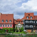 BAMBERG, Germany :Famous Medieval Town of Bamberg in Bavaria Franconia, Old Typical Houses on the River