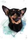 Digital drawing art of a dog pincher