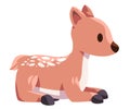 Bambi adorable baby deer in brown color cute young animal illustration sitting