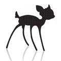 Bambi silhouette vector illustration Royalty Free Stock Photo