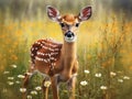 Bambi in wildflowers