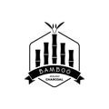 Bamboo activated charcoal with bamboo tree logo design