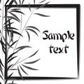 Bamboo background with frame. Black and white Royalty Free Stock Photo