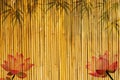 Bamboo background with lotus Royalty Free Stock Photo