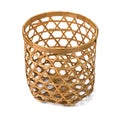 Bamboo basket hand made isolated on white background Royalty Free Stock Photo