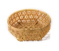 Bamboo basket hand made isolated on white background Royalty Free Stock Photo