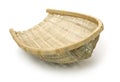 Bamboo basket hand made isolated   Woven from bamboo tray. Royalty Free Stock Photo