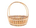 Bamboo basket hand made isolated on white background. Woven from bamboo tray. Bamboo basket isolated Royalty Free Stock Photo