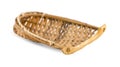 Bamboo basket hand made isolated on white background. Woven from bamboo tray Royalty Free Stock Photo