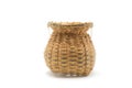 Bamboo basket hand made  Used for putting various devices isolated Royalty Free Stock Photo