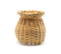 Bamboo basket hand made  Used for putting various devices isolated Royalty Free Stock Photo