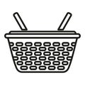 Bamboo basket icon outline vector. Picnic wicker