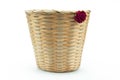 Bamboo basket isolated white background Royalty Free Stock Photo