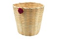Bamboo basket isolated white background Royalty Free Stock Photo