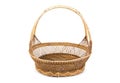 Weave bamboo basket  isolated on white background. Wicker old bamboo basket isolated Royalty Free Stock Photo