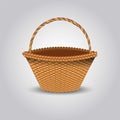 Bamboo basket isolated white background. vector illustrationbasket Royalty Free Stock Photo