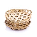 bamboo basket isolated on white blackground Royalty Free Stock Photo