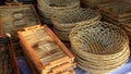 Bamboo baskets Royalty Free Stock Photo