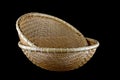 Bamboo Baskets from Sarawak Borneo Against a Black Background Royalty Free Stock Photo