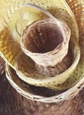 Bamboo baskets Royalty Free Stock Photo