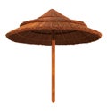 Bamboo beach umbrella isolated Royalty Free Stock Photo