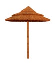 Bamboo beach umbrella isolated Royalty Free Stock Photo