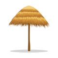 Bamboo beach umbrella isolated on white Royalty Free Stock Photo