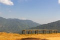 Bamboo bench on the mountain