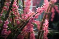 Bamboo Blossoms Pink ribbons intertwined with