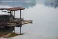 Bamboo boat on the Li River in Yangshuo, Guangxi, China Royalty Free Stock Photo