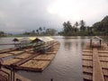 bamboo boat simple and environmentally friendly means of transportation