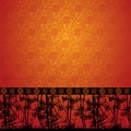 Bamboo border on Chinese wallpaper