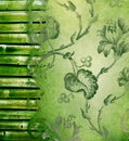 Bamboo border and decorative floral background