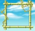 A bamboo border on sky