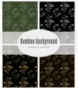 Bamboo branches background seamless pattern. Stylized branch of bamboo. Graphic seamless pattern